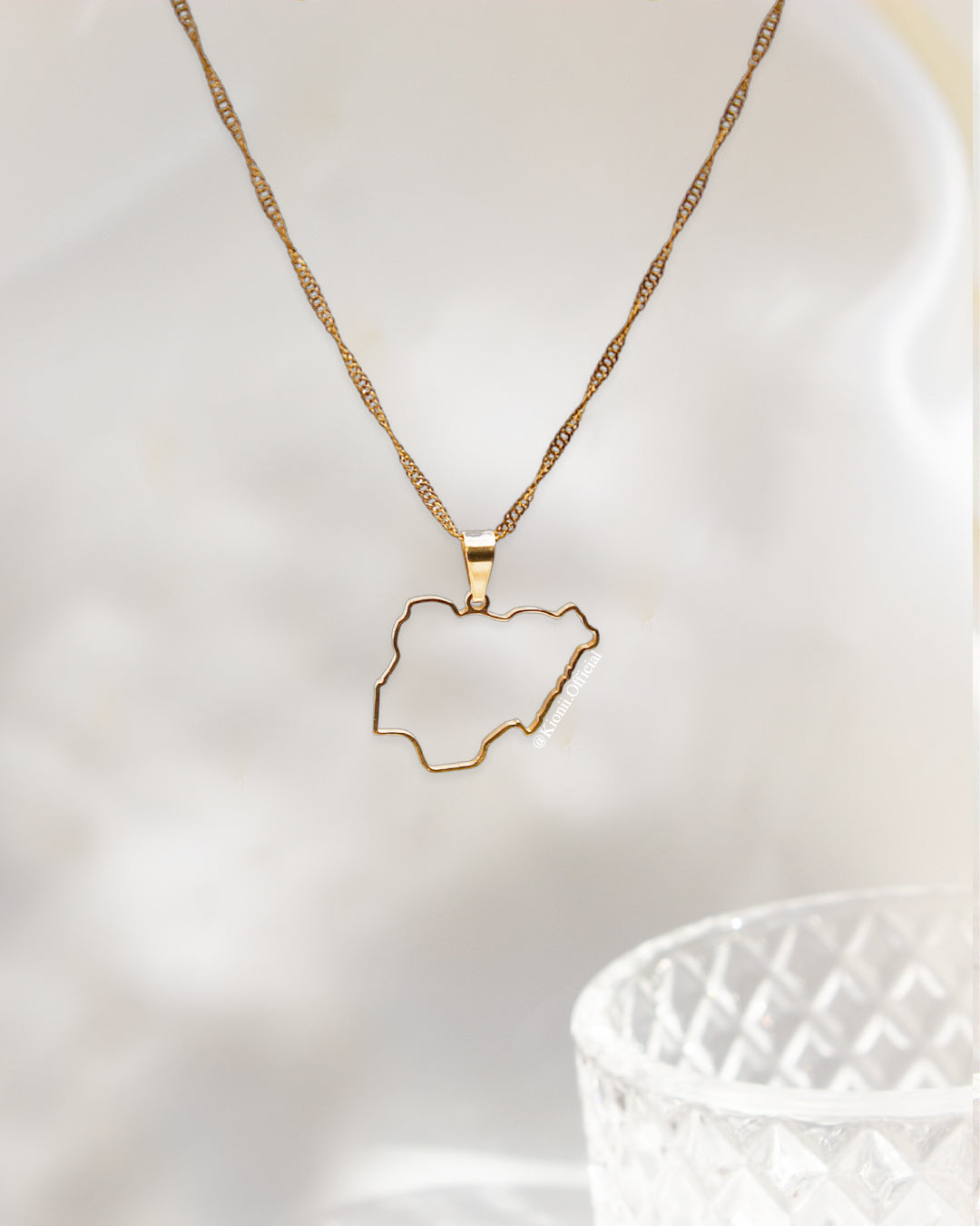 Nigeria Outline Necklace - KIONII