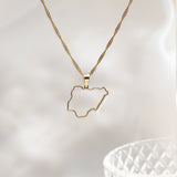 Nigeria Outline Necklace - KIONII