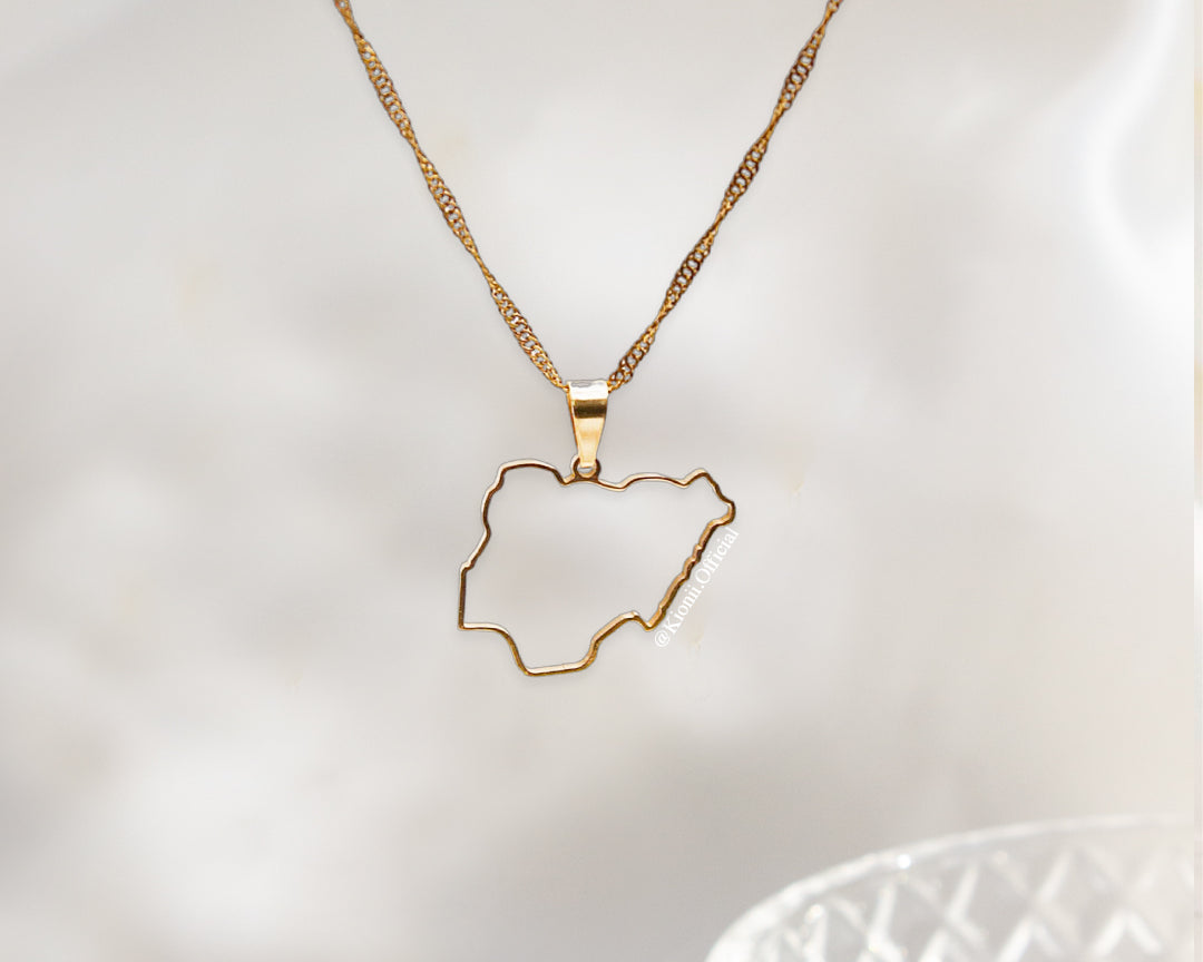 Nigeria Outline Necklace - KIONII