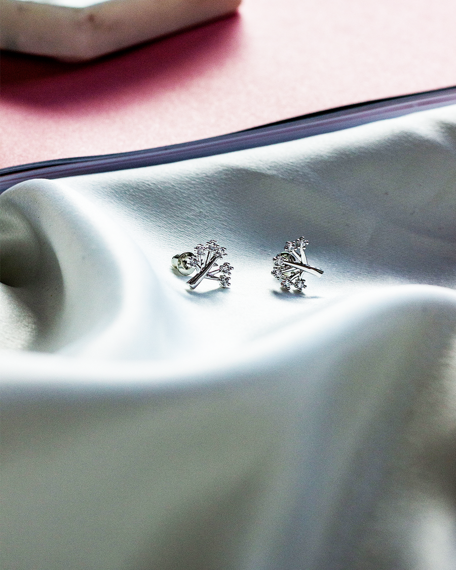 Tree of Life Earrings (White Gold) - KIONII