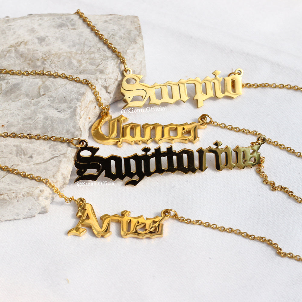 Zodiac Horizontal Sign Necklace - KIONII